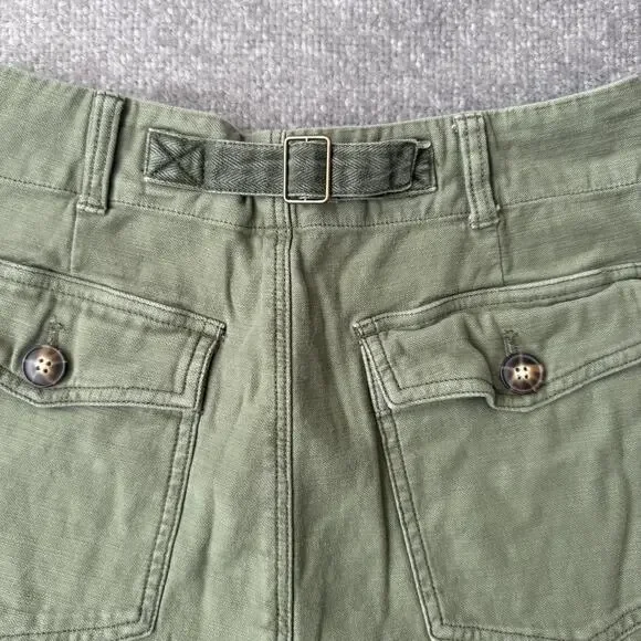 Faherty Shorts Womens 26 Olive Green Arlie Day Utility Patch Pockets Cinch Back - Picture 8 of 8